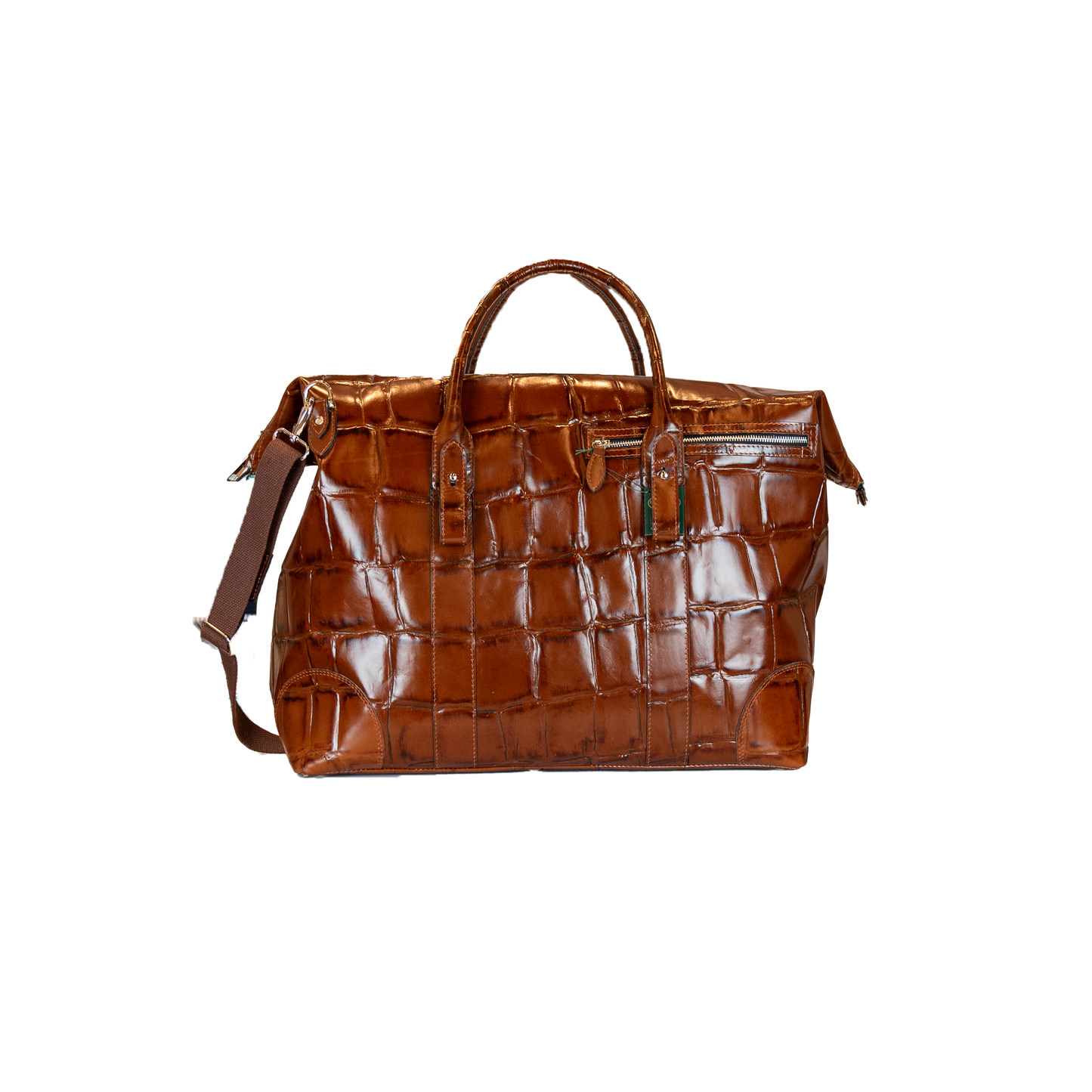 Crocodile print travel bag