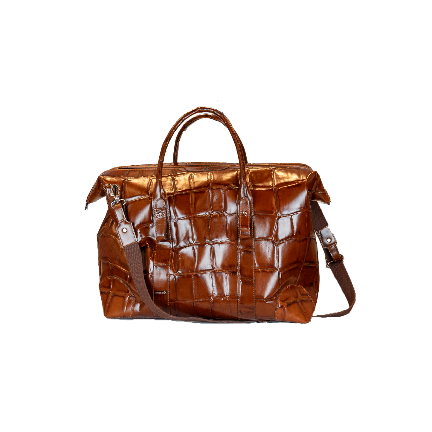 Crocodile print travel bag